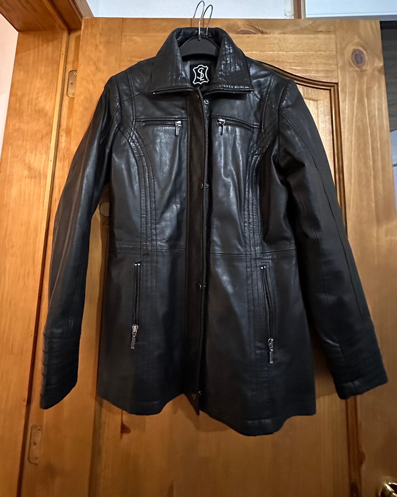 Leren jas, Kleding | Dames, Ophalen of Verzenden, Zo goed als nieuw, Maat 38/40 (M), Zwart