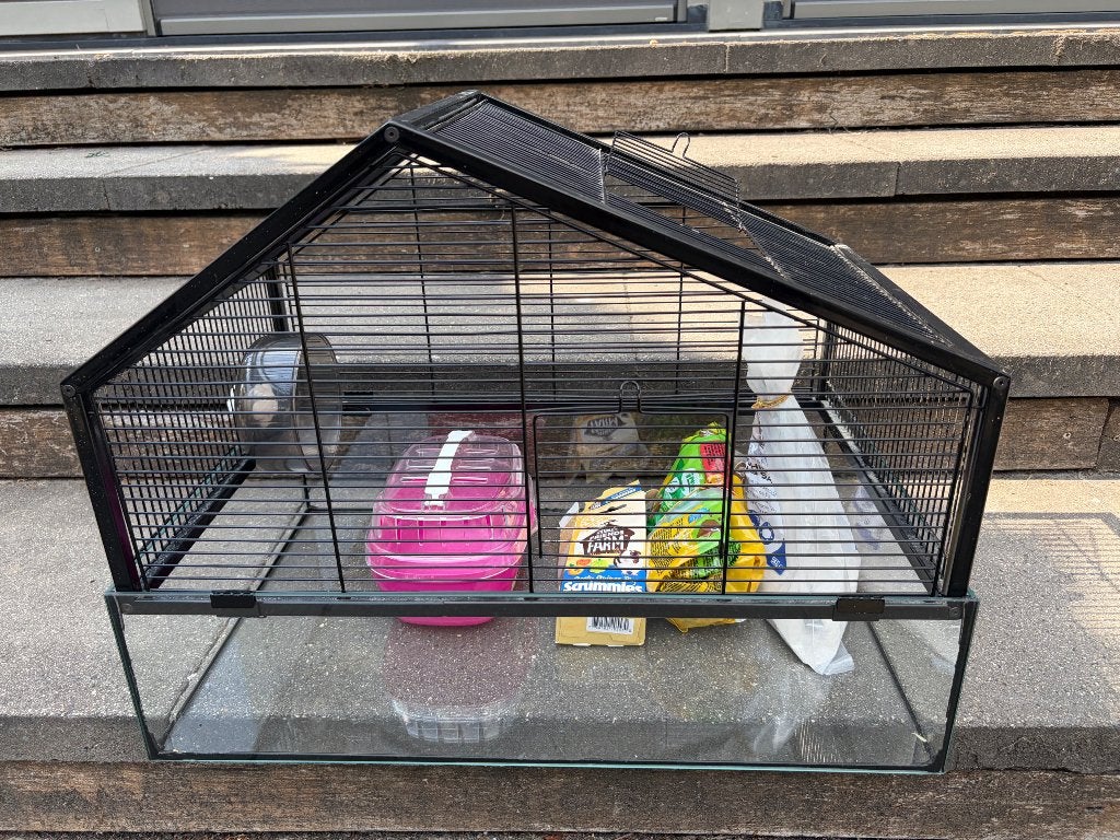 Hamsterkooi + toebehoren, Kooi, Minder dan 75 cm, Zo goed als nieuw, Hamster