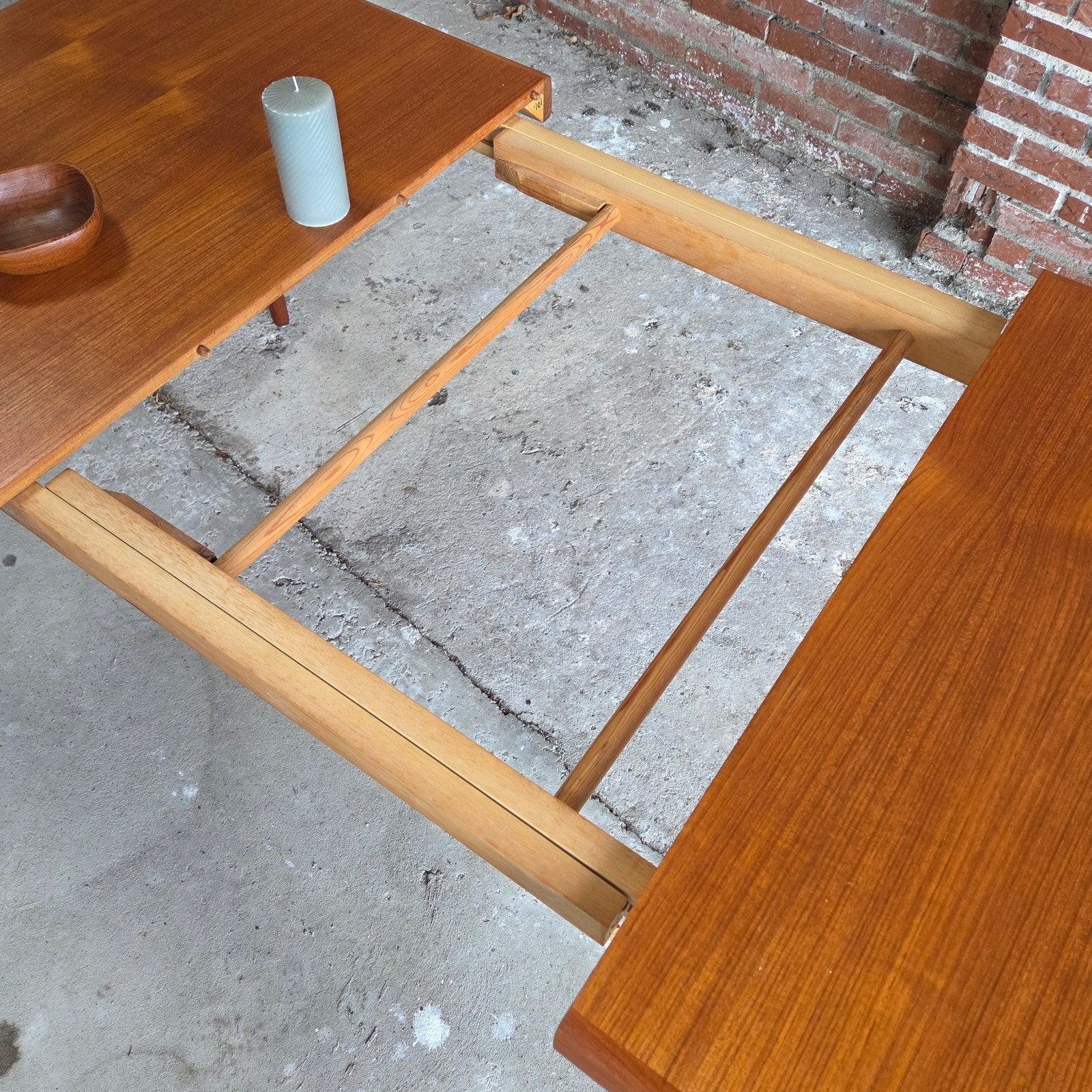 H.W. Klein, Bramin verlengbare tafel + 6 stoelen teak 60's, Ophalen, Zo goed als nieuw, Scandinavisch, Wegner, Danish, Mid Century