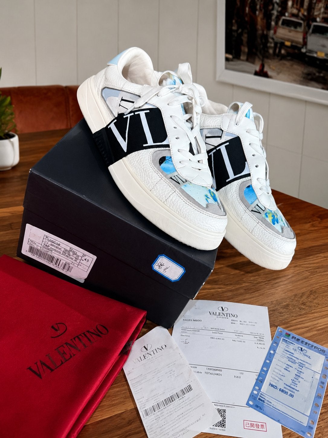 Valentino Garavani Open Sneakers – maat 43 ORIGINEEL, Kleding | Heren, Ophalen, Zo goed als nieuw, Blauw, Sneakers