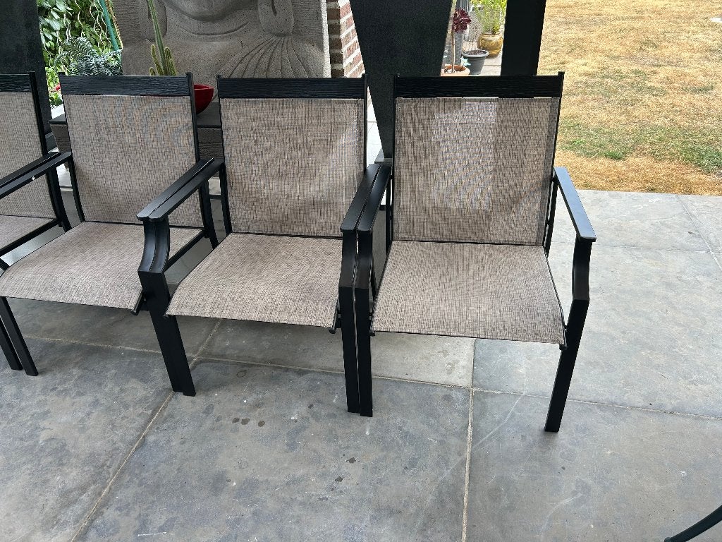 Prachtige tuinstoelen, Tuin en Terras, Tuinstoelen, Ophalen, Zo goed als nieuw, Aluminium, Stapelbaar