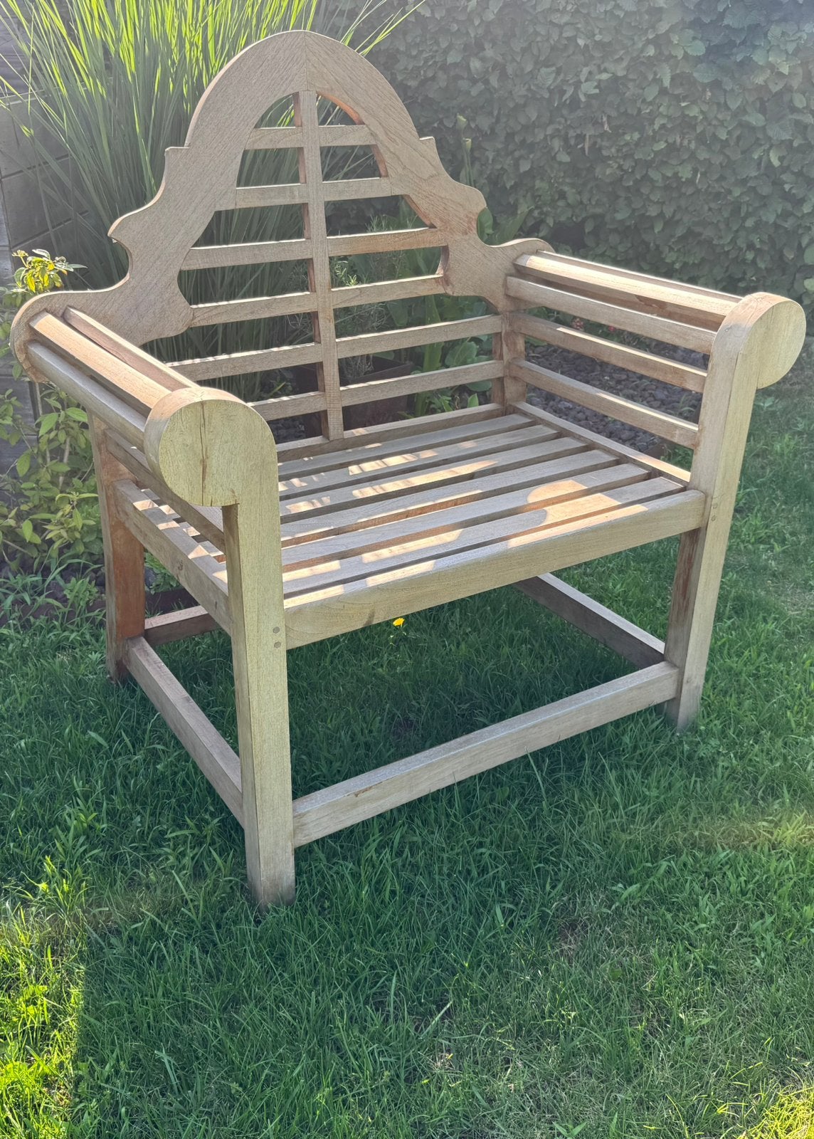 Tuinstoel in massieve teak in zeer giede staat, Enlèvement, Comme neuf