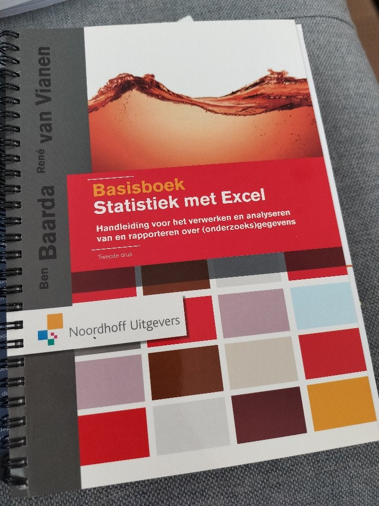 Basisboek statistiek met excel, Boeken, Ophalen of Verzenden, Zo goed als nieuw, Hogeschool, Ben baarda, René Van Vianen