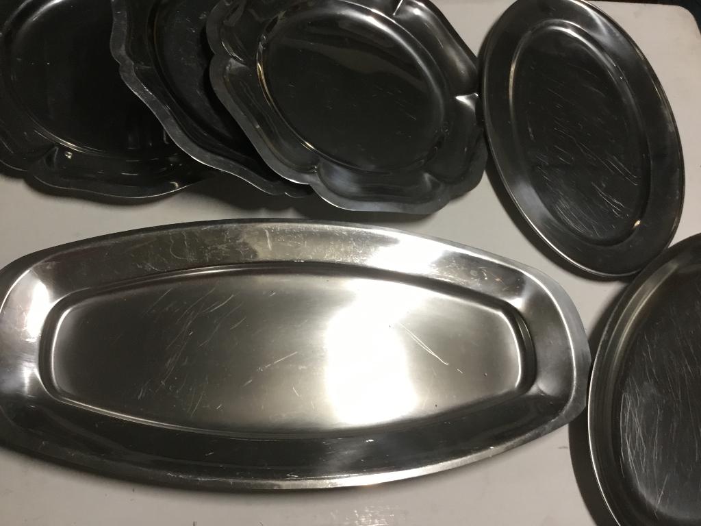 6 Inox schotels perfecte staat, Ophalen, Overige materialen, Effen, Schaal of Schalen