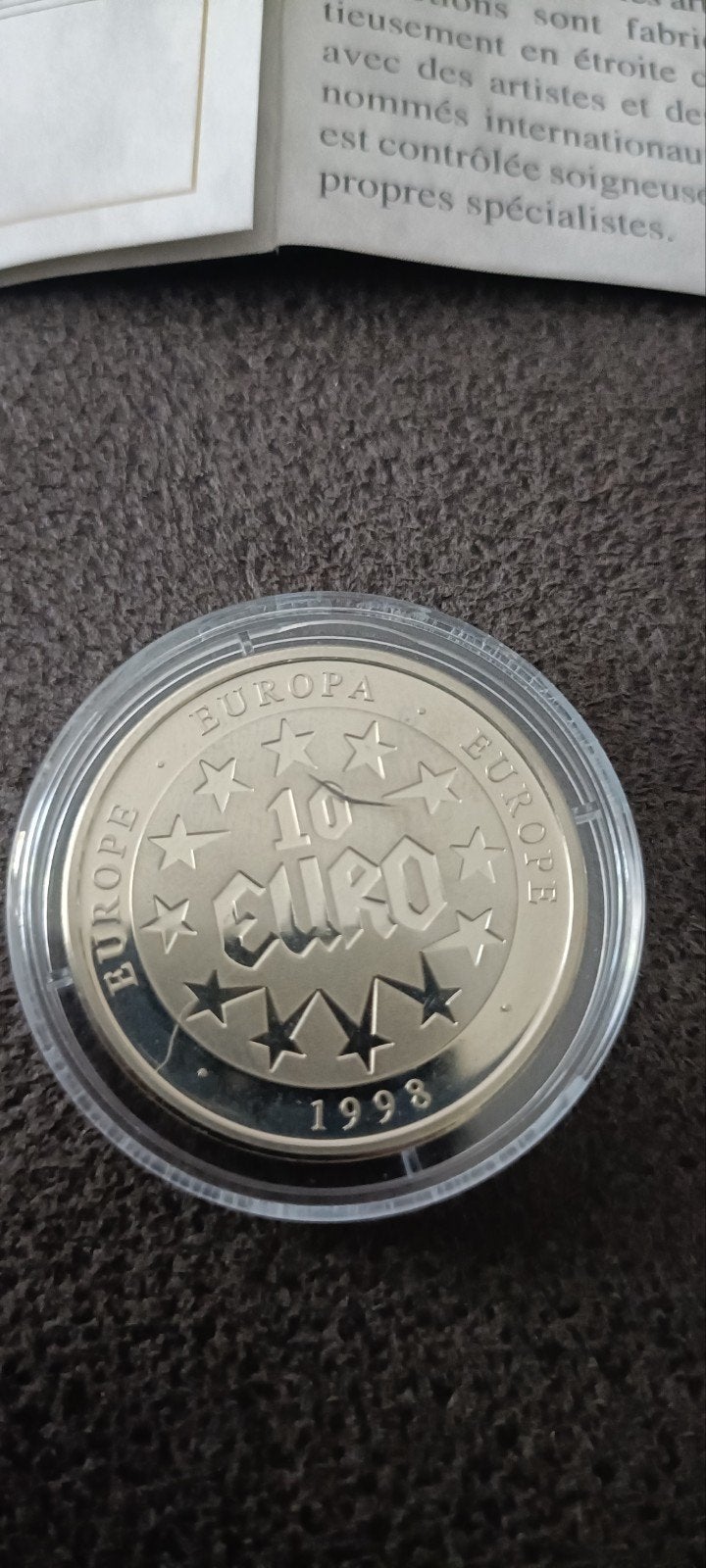 Pièce 10 Euros Métal Argenté Déesse Europa Et Zeus 1998, Enlèvement ou Envoi, Cuivre