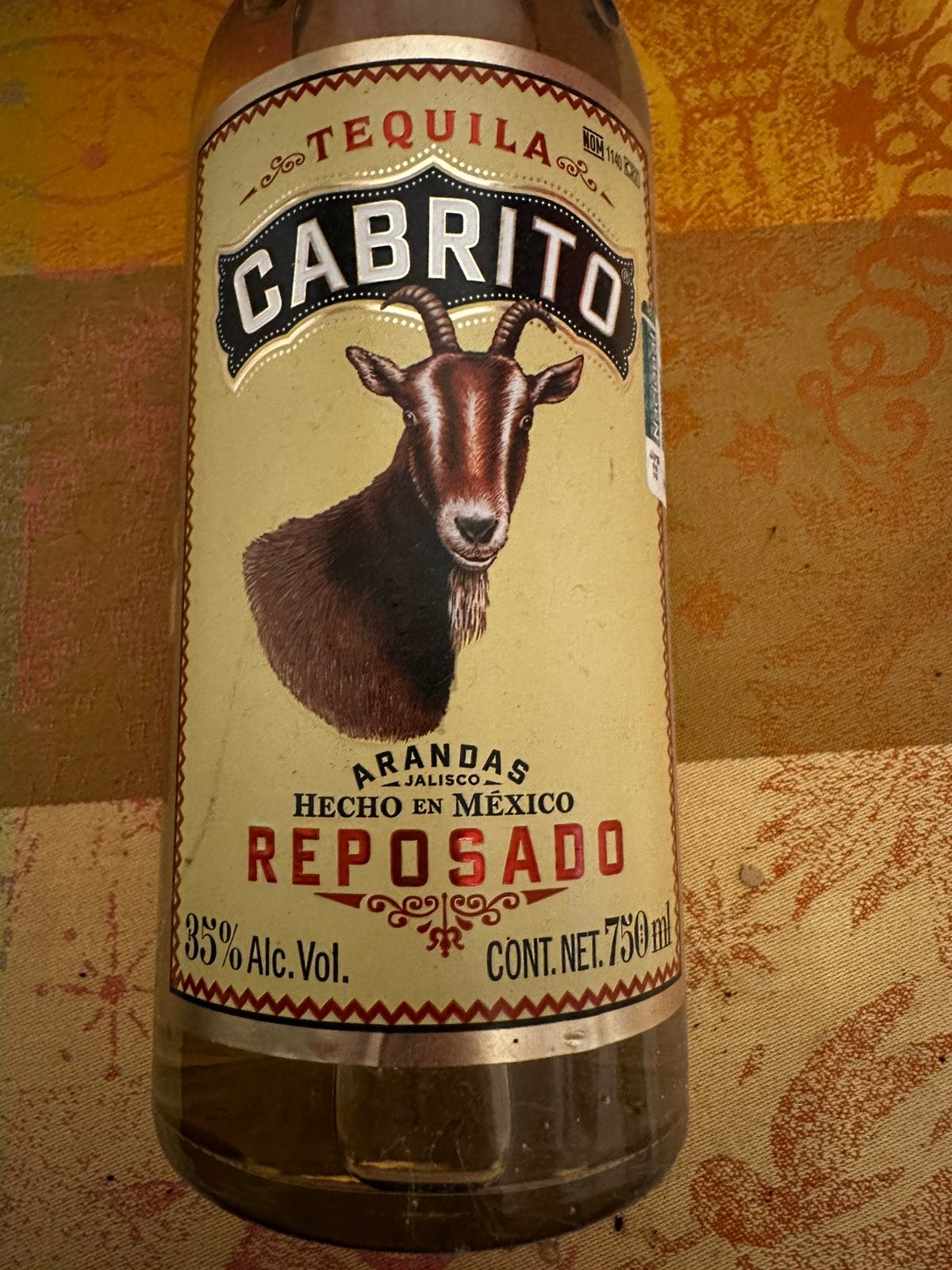 Tequila Cabrito Reposada 75cl, Verzamelen, Ophalen, Overige gebieden, Overige typen, Nieuw