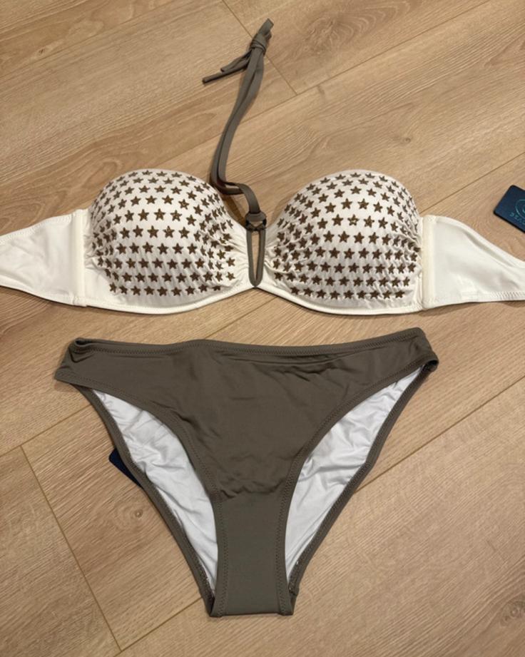 Bikini Tessy 75D/90D sans bretelles étoiles scintillantes, Enlèvement ou Envoi, Neuf, Beige, Bikini