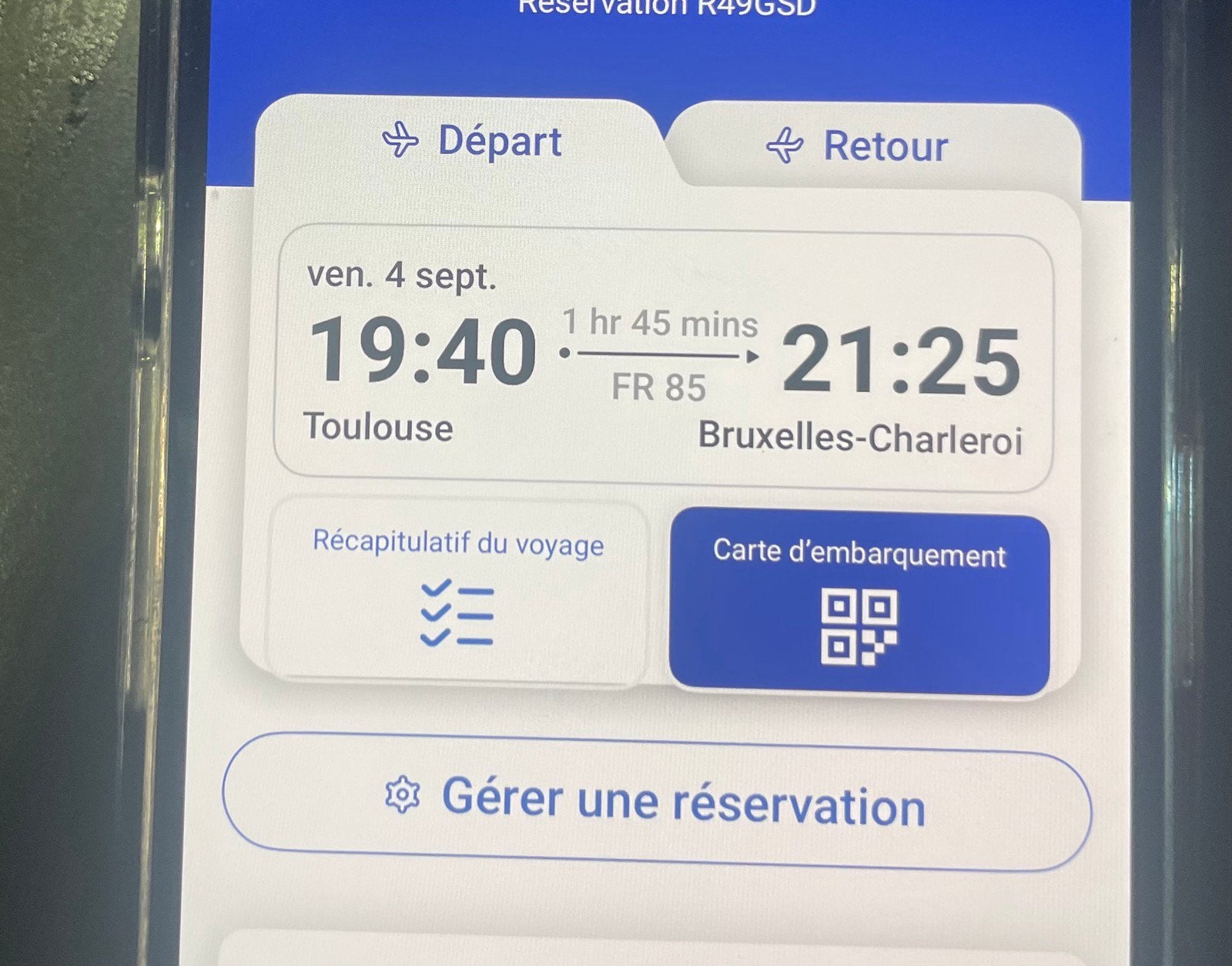 Billet avion toulouse / charleroi, Ophalen of Verzenden, Zo goed als nieuw