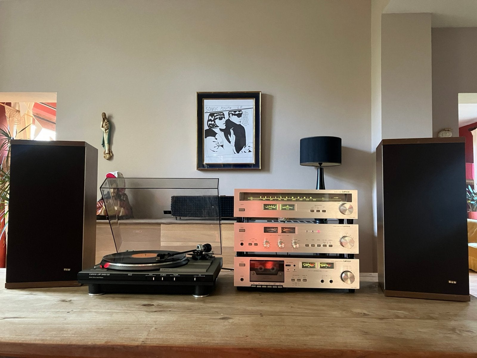 Vintage stereo installatie Lenco + B&W, Ophalen, Refurbished