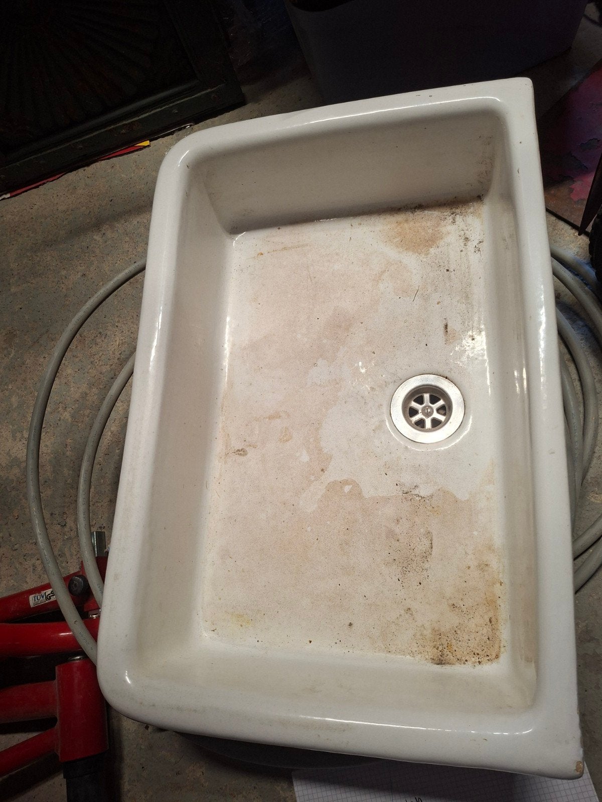 evier émaillé  blanc, Doe-het-zelf en Bouw, Sanitair, Ophalen, Gebruikt, Wastafel