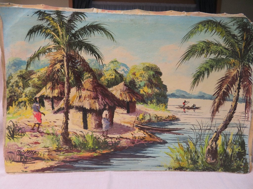 Art populaire congolais (1950/1960) - MO-YAMBA '65 (Ref.102), Antiquités & Art, Enlèvement