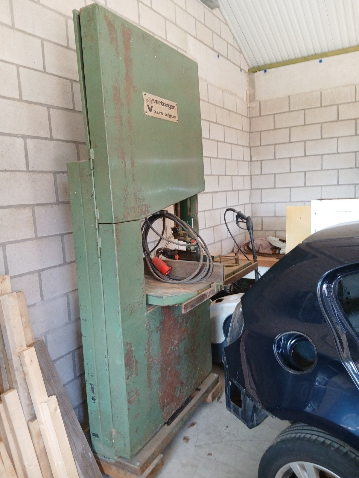 Lintzaag vertongen, Ophalen, Lintzaag