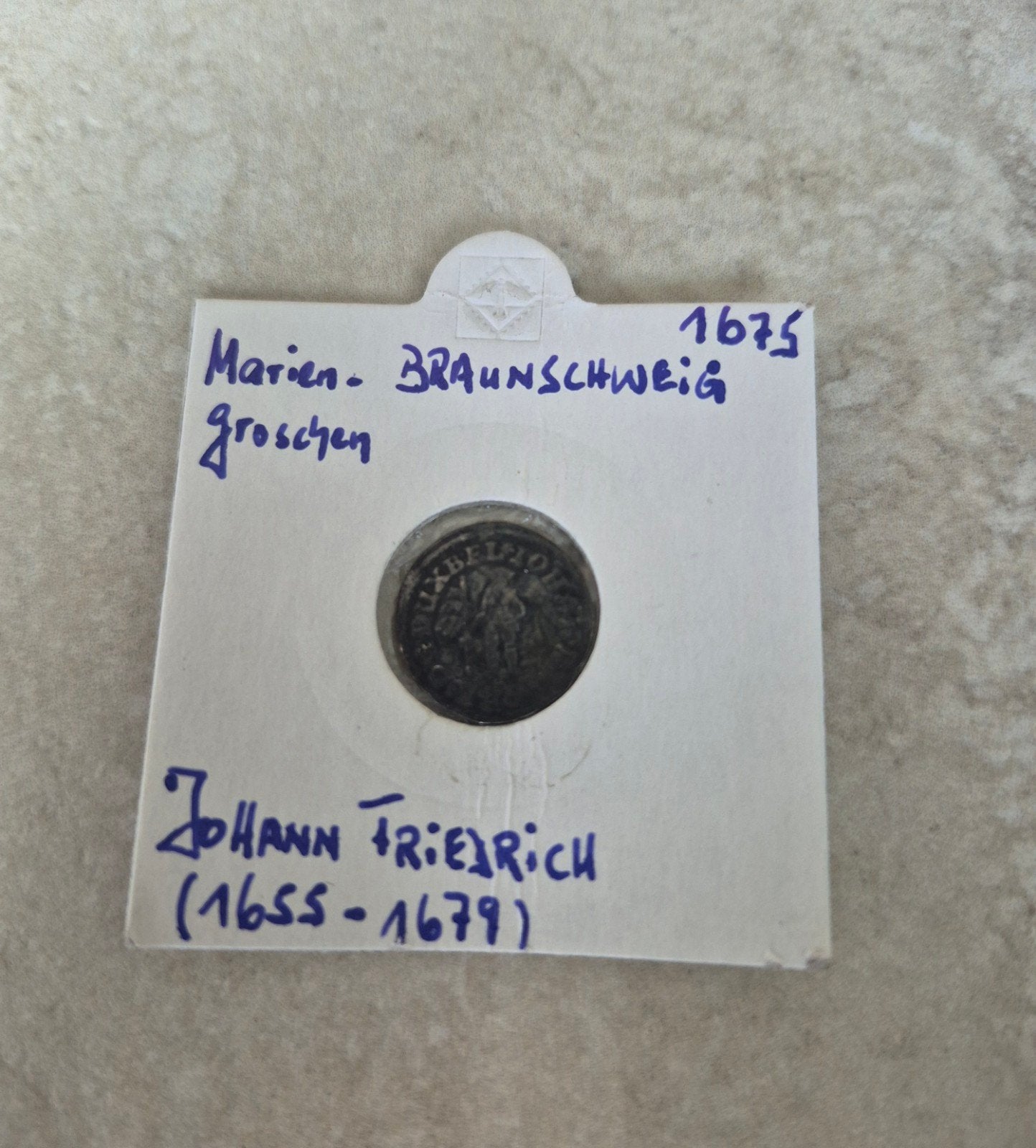 munt Duitsland 1 mariengroschen wildman 1675 zilver, Ophalen of Verzenden, Munten