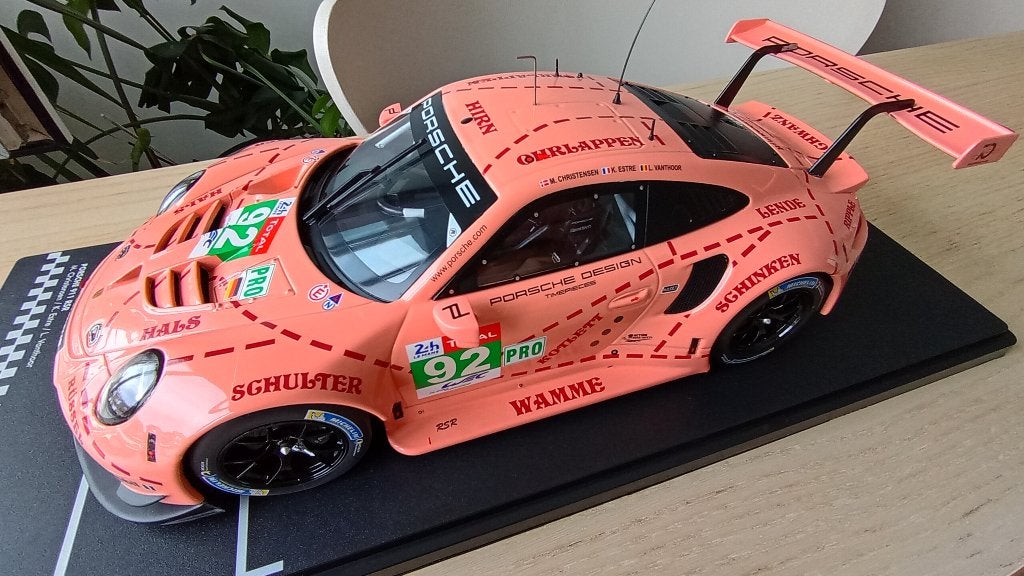 Porsche RSR LMGTE 24h Le Mans 2018 Pink Pig 1:18, Ophalen of Verzenden, Nieuw, Auto, Overige merken