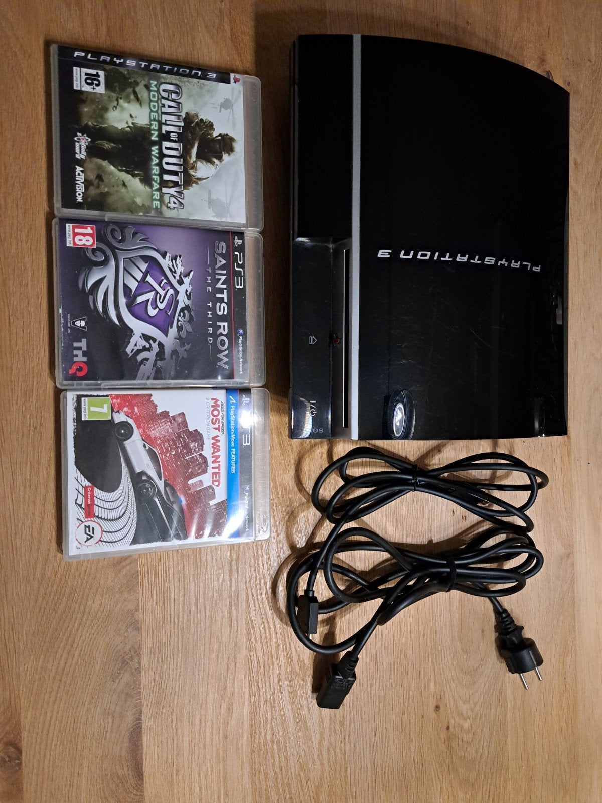 PS3 met spellen en kabels, Games en Spelcomputers, Ophalen, Phat, 80 GB, Gebruikt