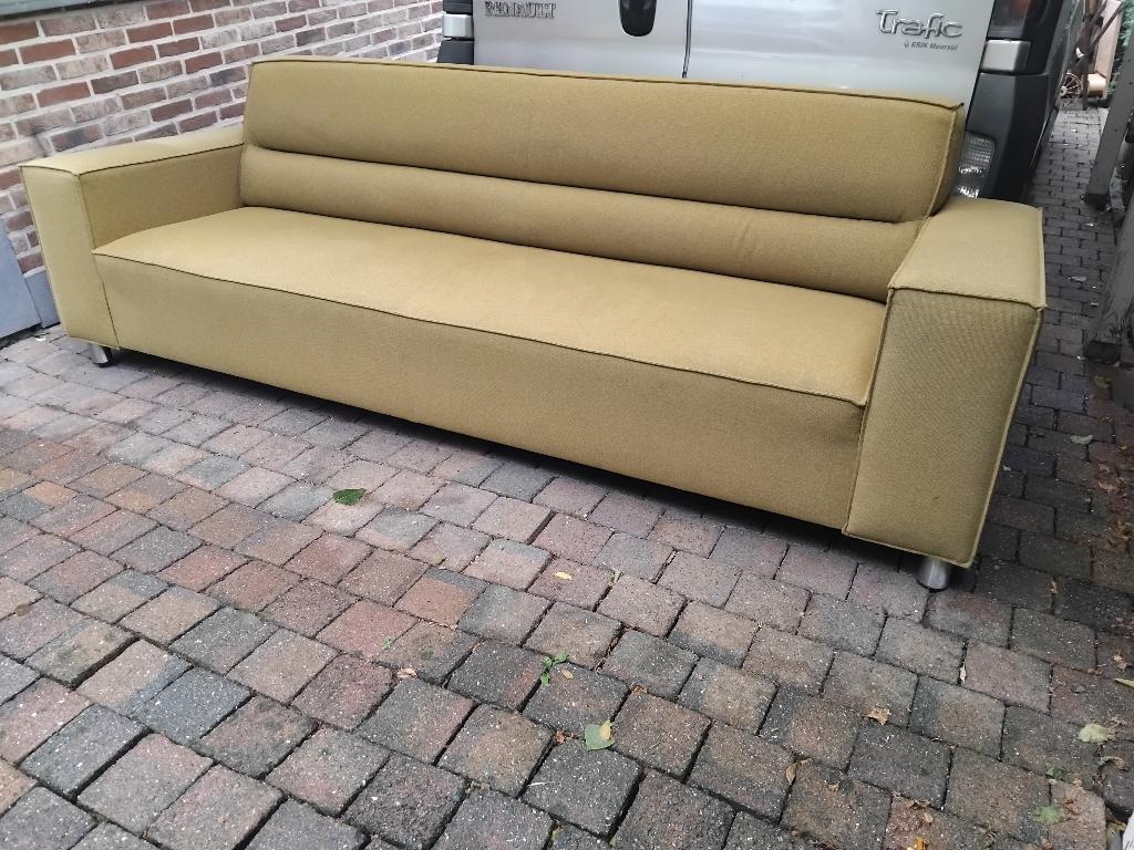 zetel driezit olijfgroen 265 cm, Ophalen, Gebruikt, Stof