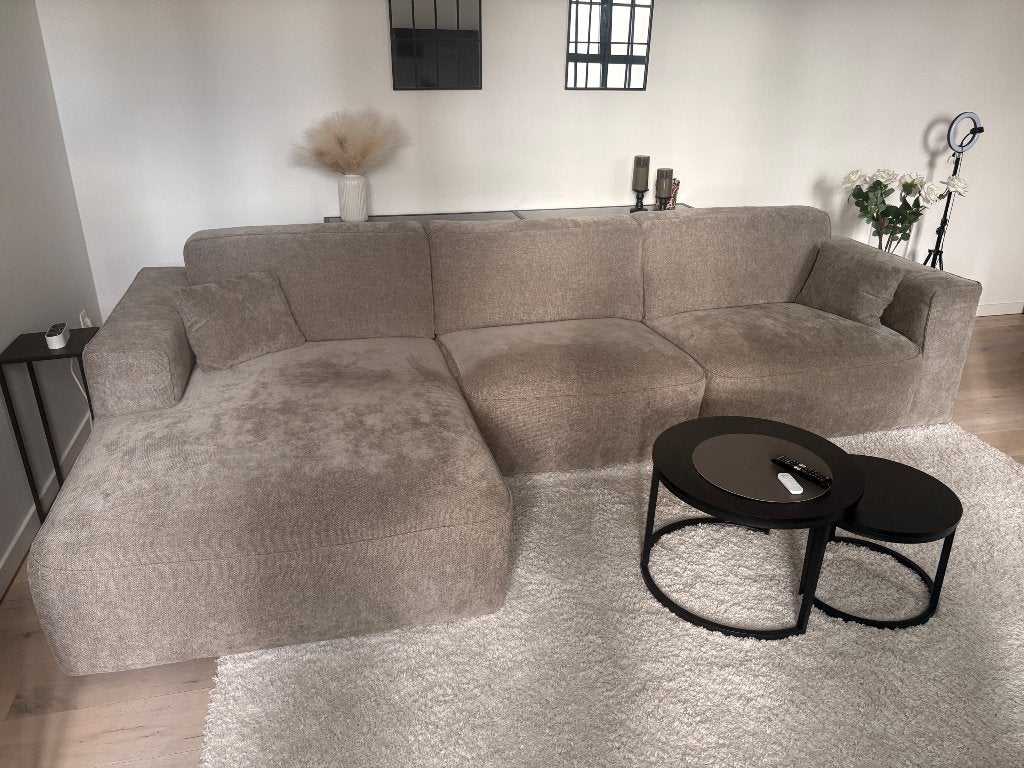 Hoekzetel WEBA kaki/taupe, Ophalen, Zo goed als nieuw, Stof