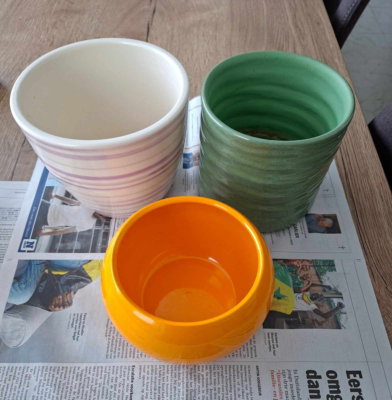 lot de 3 pots de fleurs colorés, Jardin & Terrasse, Enlèvement
