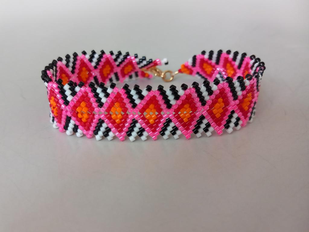 Handgeweven kralen pijlarmband, Ophalen of Verzenden, Rood