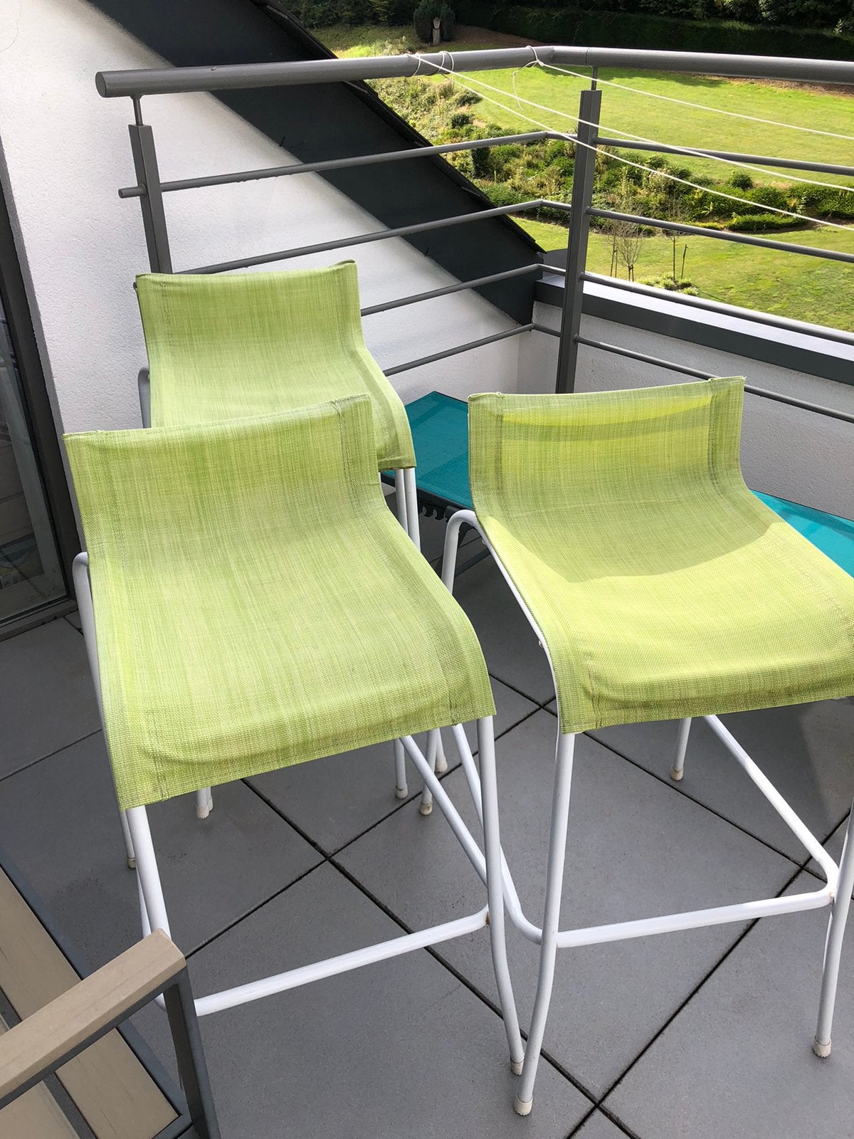 4 chaises hautes vert, Enlèvement ou Envoi, Comme neuf