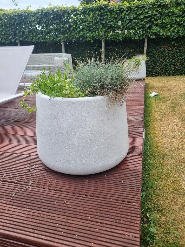 Tubby plantenbakken groot 60cm voor binnen of buiten, Tuin en Terras, Kunststof, Gebruikt, Minder dan 60 cm, Rond