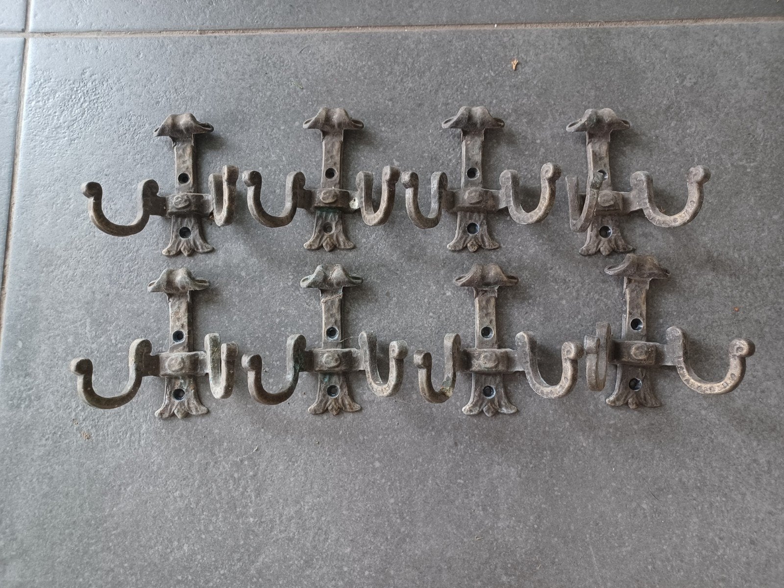 8 x rustieke wandkapstokken in metaal, Huis en Inrichting, Ophalen of Verzenden, Metaal