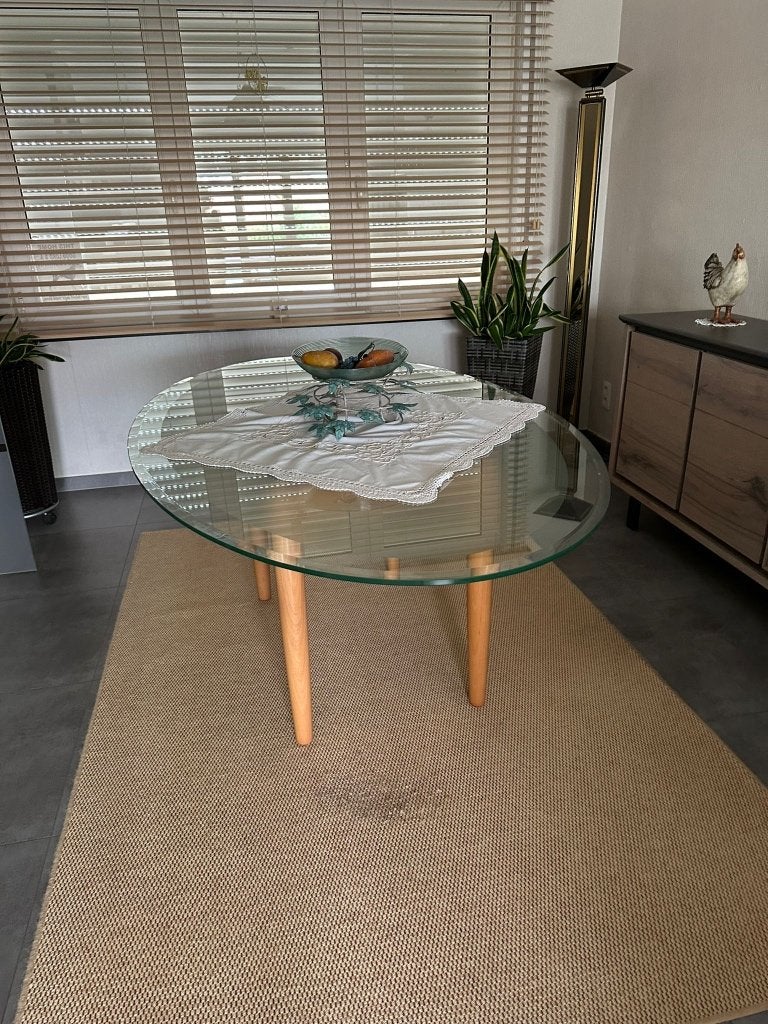 Glazen tafel, Huis en Inrichting, Ophalen, 100 tot 150 cm, Vijf personen of meer, 150 tot 200 cm
