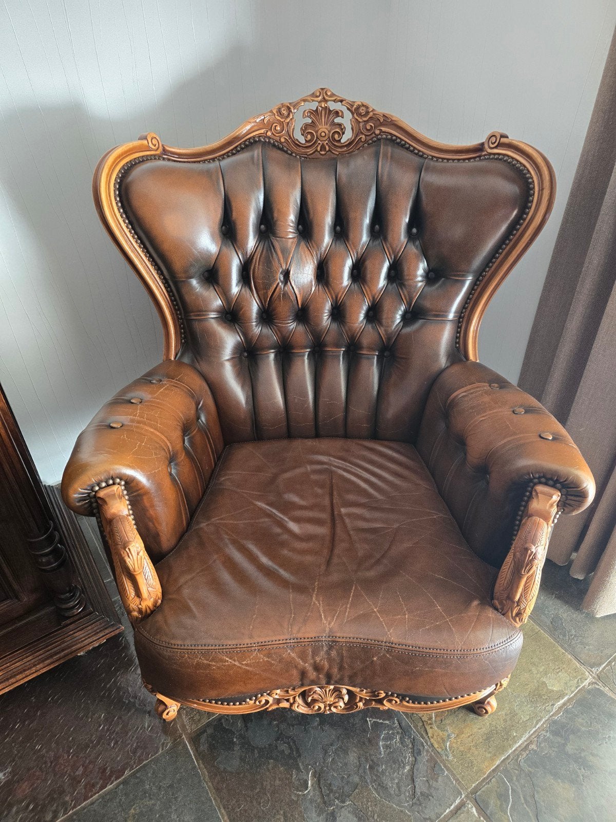 Chesterfield salon 3zit, 2x zetel en salontafel, Ophalen