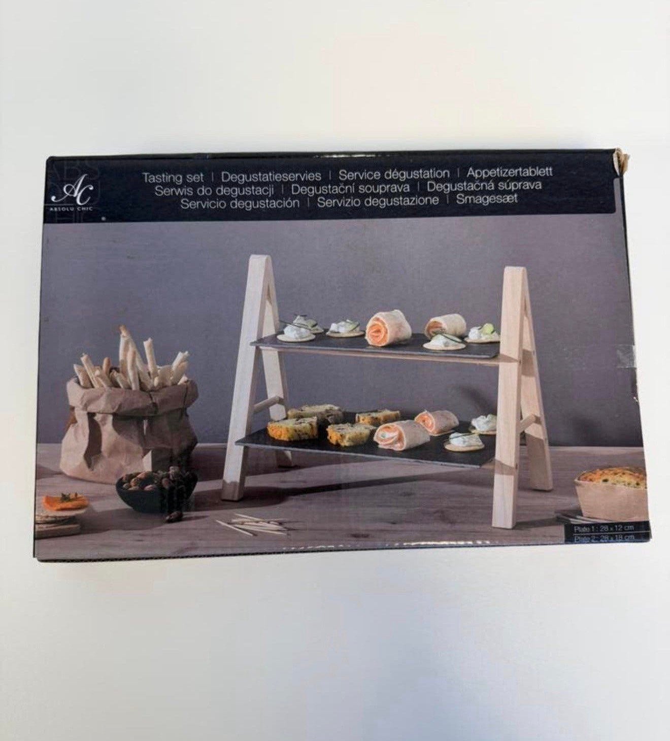 Ensemble de service Absolu Chic en ardoise en bois, Maison & Meubles, Enlèvement ou Envoi, Neuf, Bois