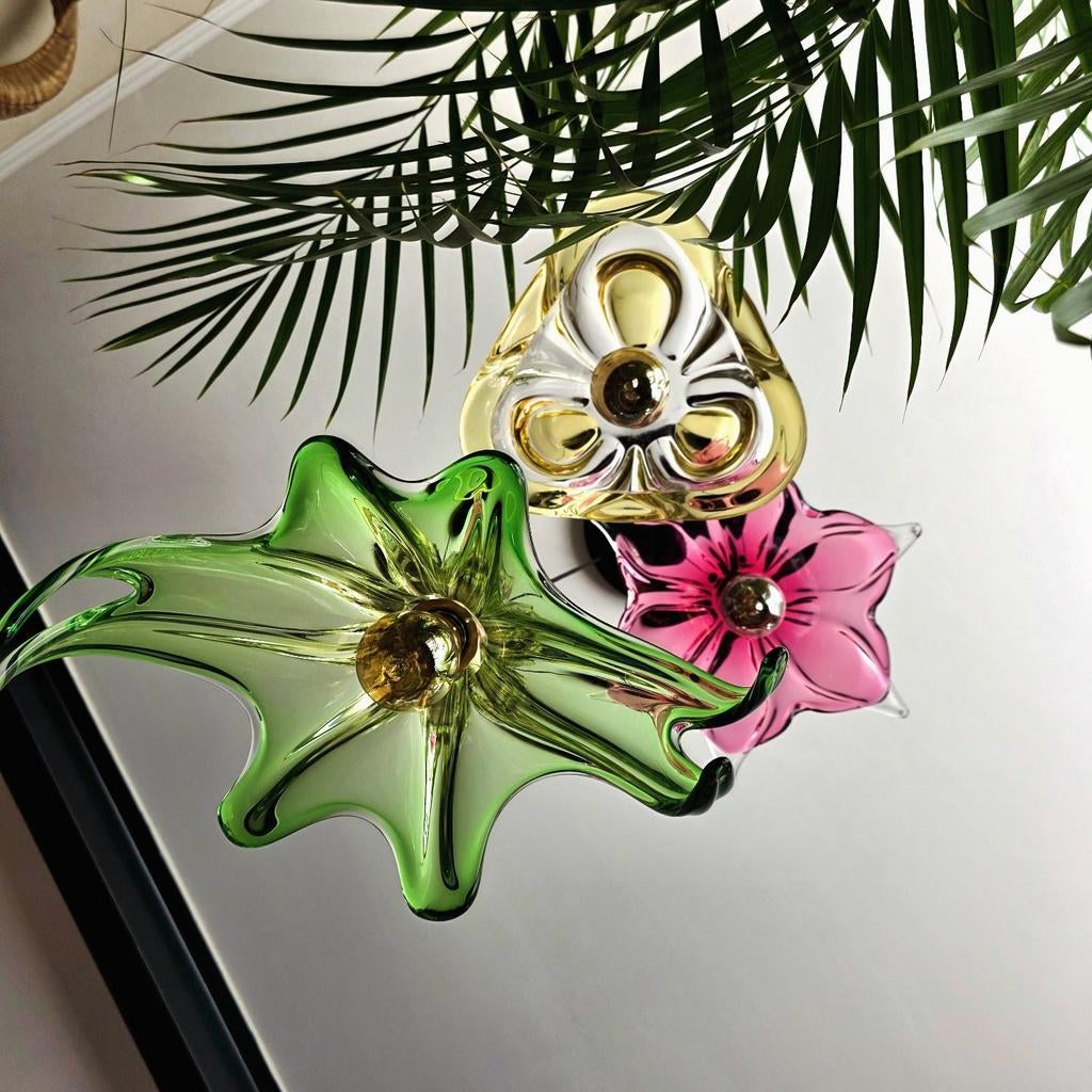Vintage Murano en Brain-Le-Comte glazen hanglampen., Ophalen of Verzenden