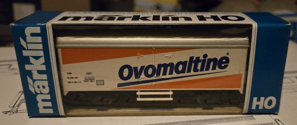 Wagon Marklin 4428 Ovomaltine (2x), Ophalen of Verzenden, Zo goed als nieuw, Wagon, Märklin