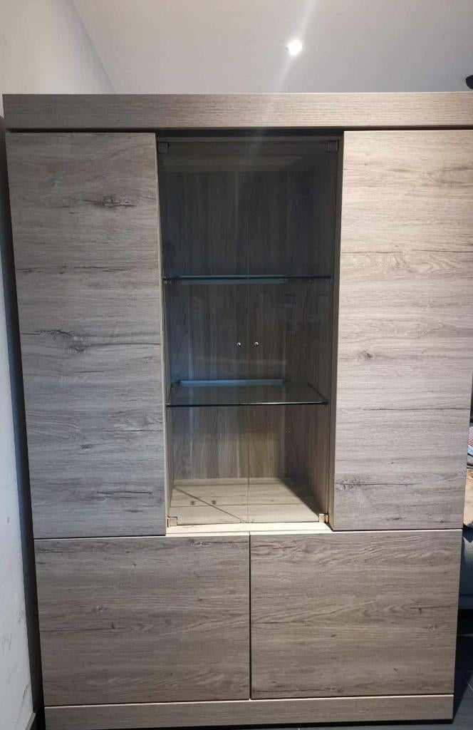 Vitrine / barkast, Maison & Meubles, 25 à 50 cm, Comme neuf, 100 à 150 cm, Chêne