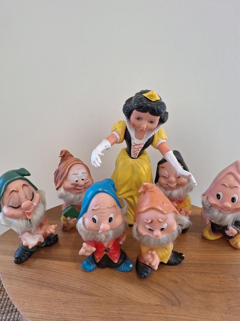 Vintage Sneeuwitje met dwergen, Verzamelen, Disney, Ophalen, Sneeuwwitje of Doornroosje, Gebruikt, Beeldje of Figuurtje