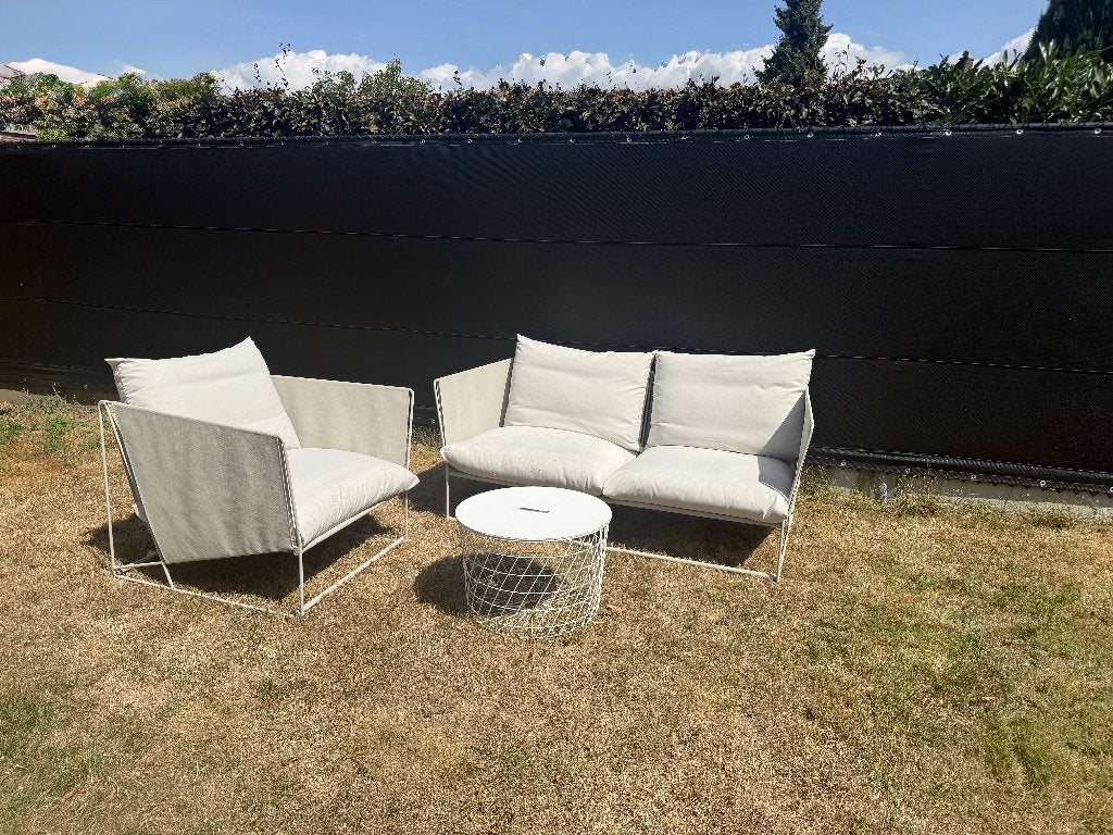 Havsten IKEA à deux et à une place + table Kvistbro gratuite, Jardin & Terrasse, 3 places, Aluminium, Enlèvement, Utilisé