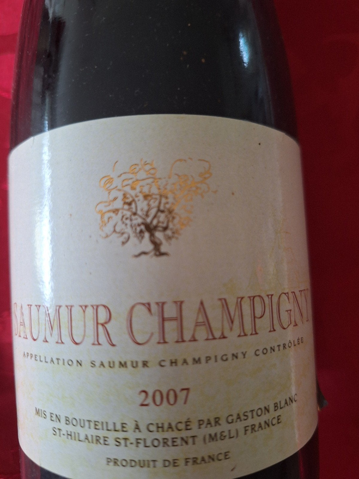 vin rouge Saumur Champigny  cuvée  2007, Neuf, Pleine, Enlèvement, Vin rouge