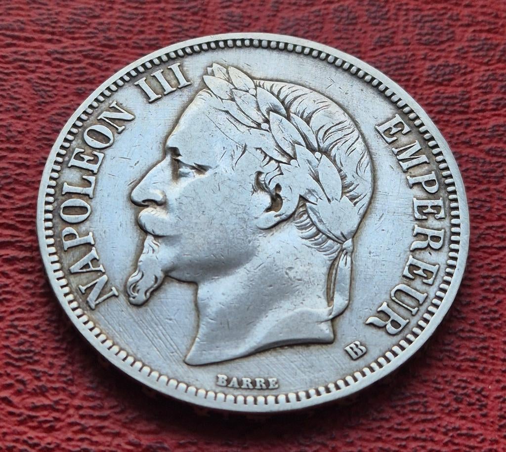 5 Francs   1869 BB   Napoleon III, Ophalen of Verzenden, Frankrijk, Losse munt, Zilver