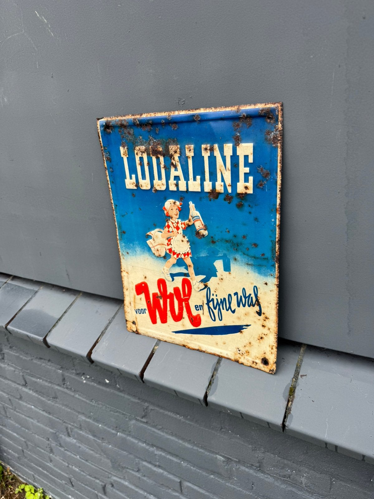 LODALINE oud reclamebord, Reclamebord, Gebruikt, ., Ophalen of Verzenden