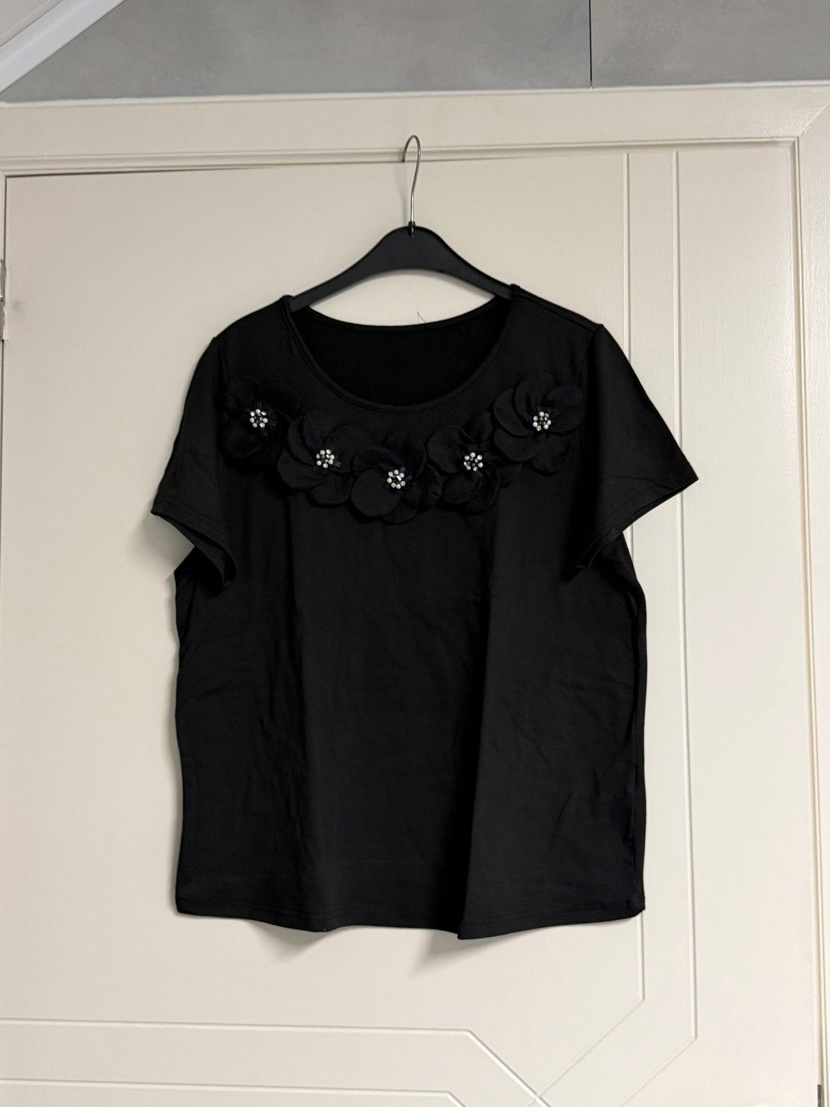 Mooie zwarte zomer shirt (44), Kleding | Dames, Ophalen, Zo goed als nieuw