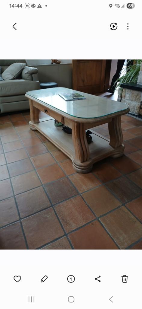 Table de salon en chêne, Ophalen, Eikenhout
