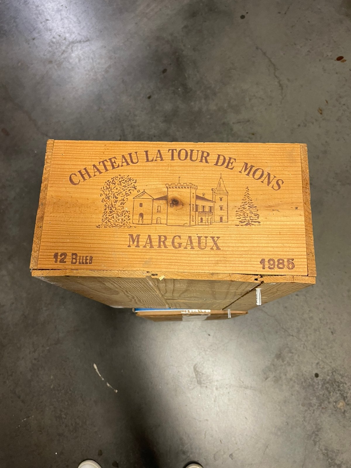 Wijnkist – Château La Tour de Mons (Margaux, 1985), Huis en Inrichting, Ophalen of Verzenden, Zo goed als nieuw, Hout
