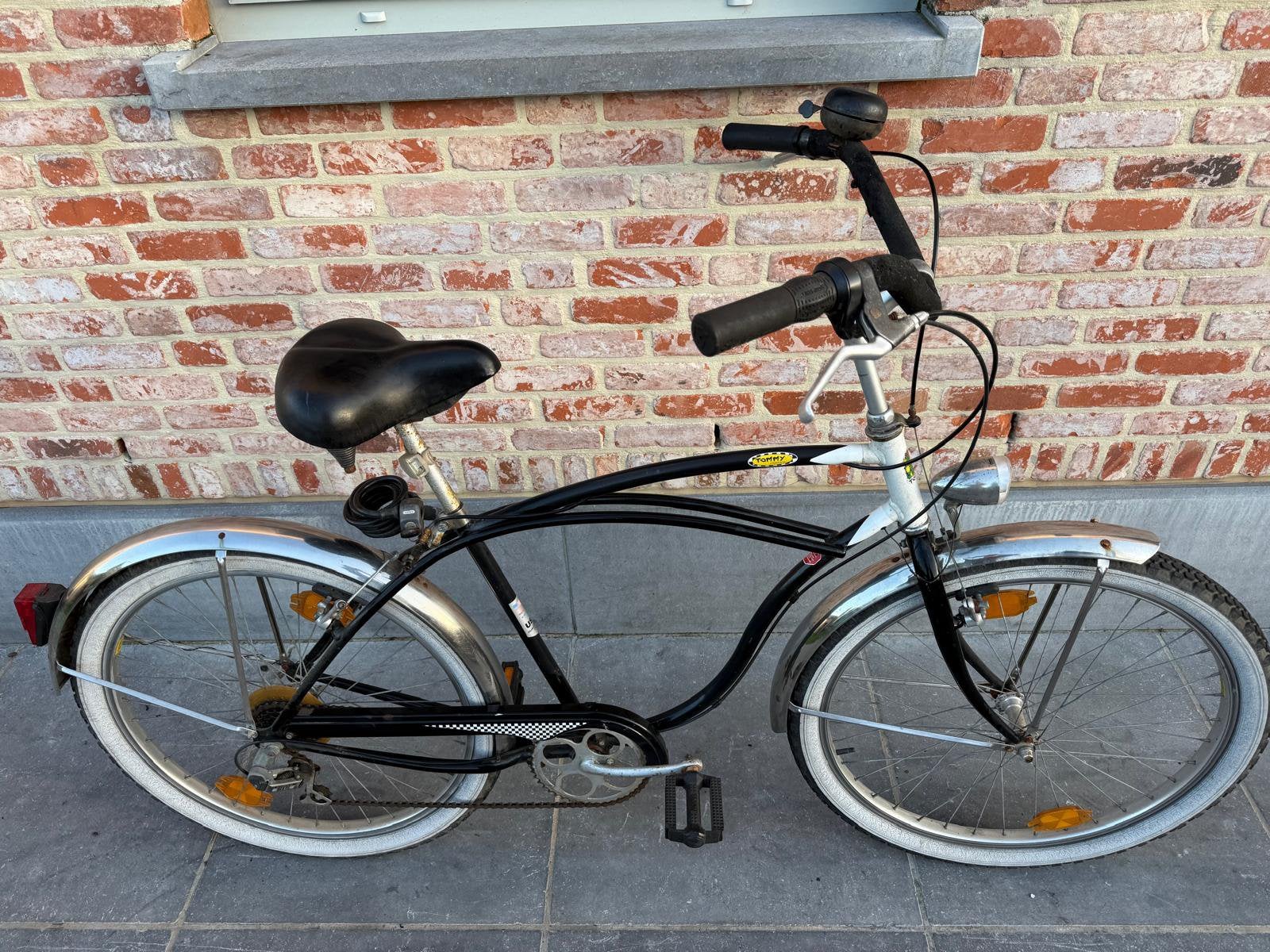 Klassieke zwarte vintage herenfiets – Tomy, Fietsen en Brommers, Ophalen of Verzenden