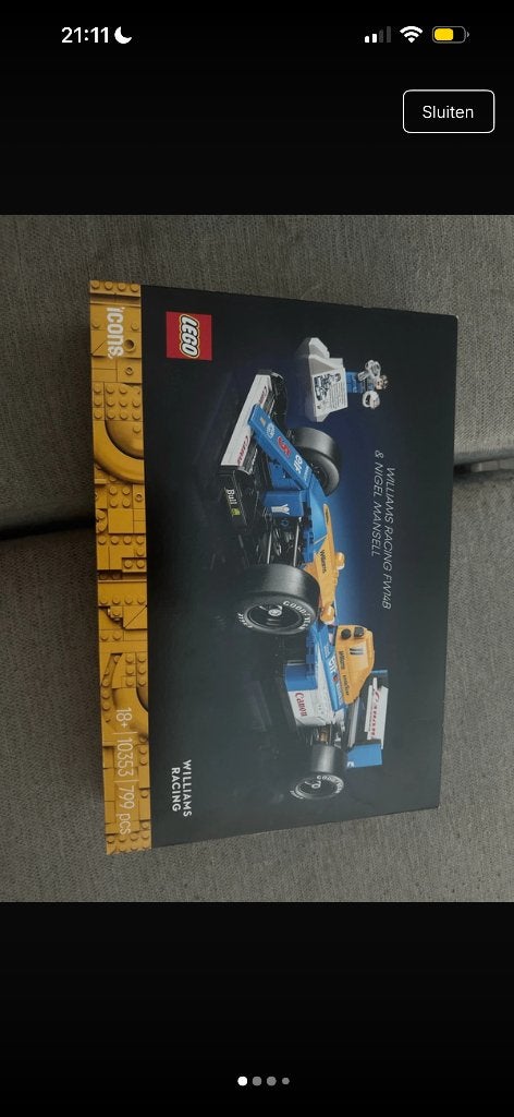 Lego icons Williams racing F1, Ophalen of Verzenden, Nieuw