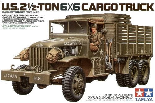 TAMIYA 35218 U.S. 2,5ton 6x6 Cargo Truck échelle 1/35, Hobby en Vrije tijd, 1:32 tot 1:50, Nieuw, Ophalen of Verzenden, Truck