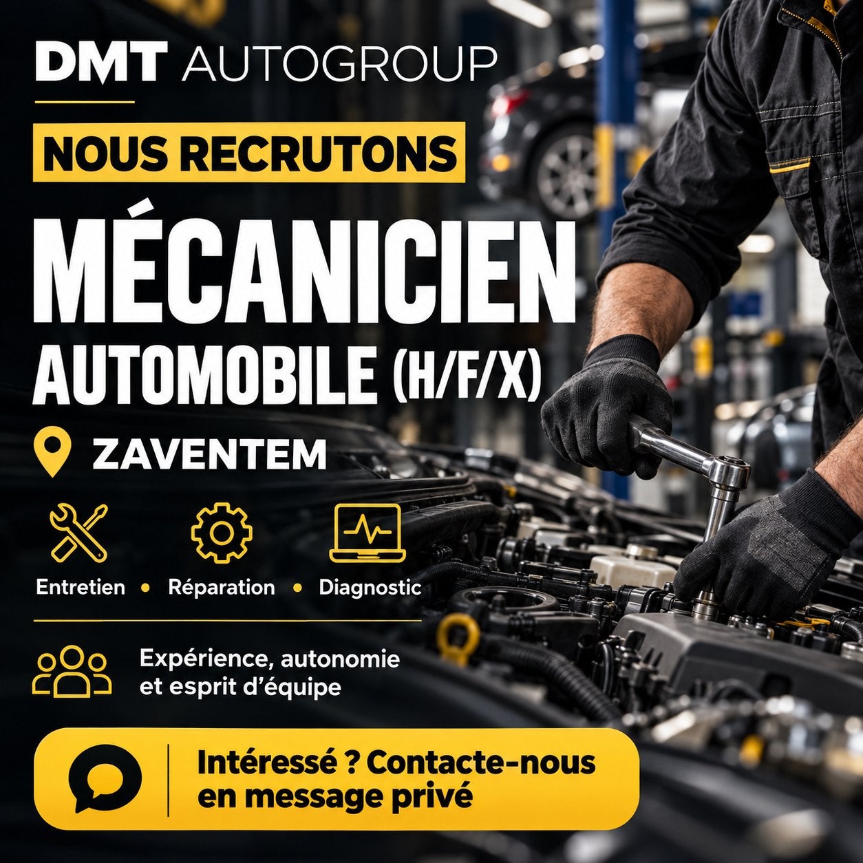 Offre d’emploi mécanicien ZAVENTEM