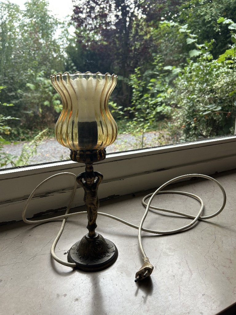 vintage tafellamp, Ophalen, Gebruikt, Art deco, Inclusief lichtbron
