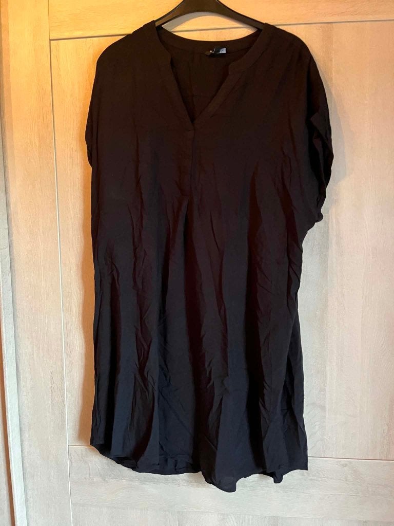 zwart kleed ms mode 50 viscose, Ophalen of Verzenden, Zo goed als nieuw, MS Mode, Jurk