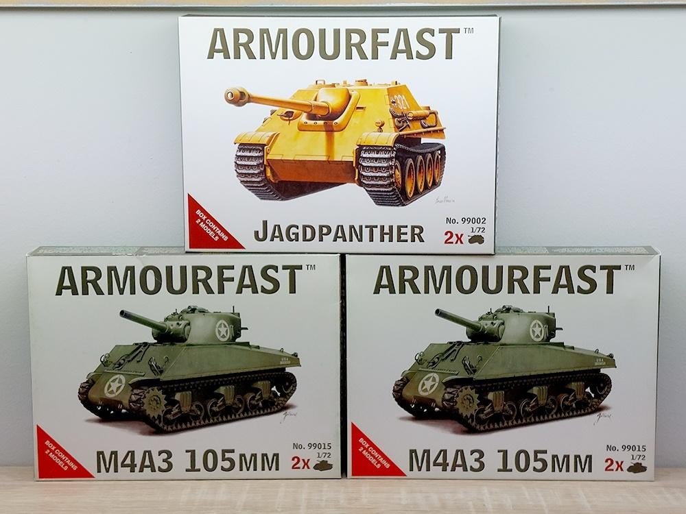 1/72 ARMOURFAST Jagdpanther - Sherman, Overige merken, Nieuw, Ophalen of Verzenden, Tank