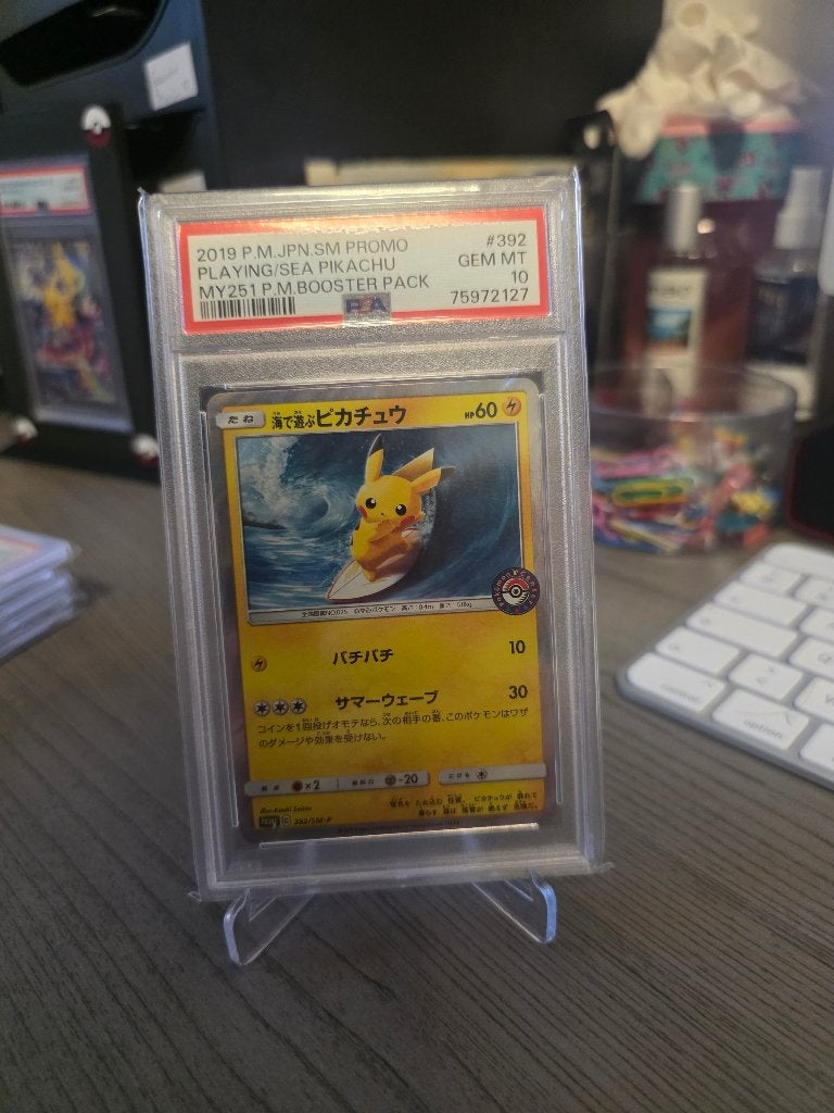 Playing in the Sea Pikachu (JP) PSA 10, Ophalen of Verzenden, Nieuw, Losse kaart
