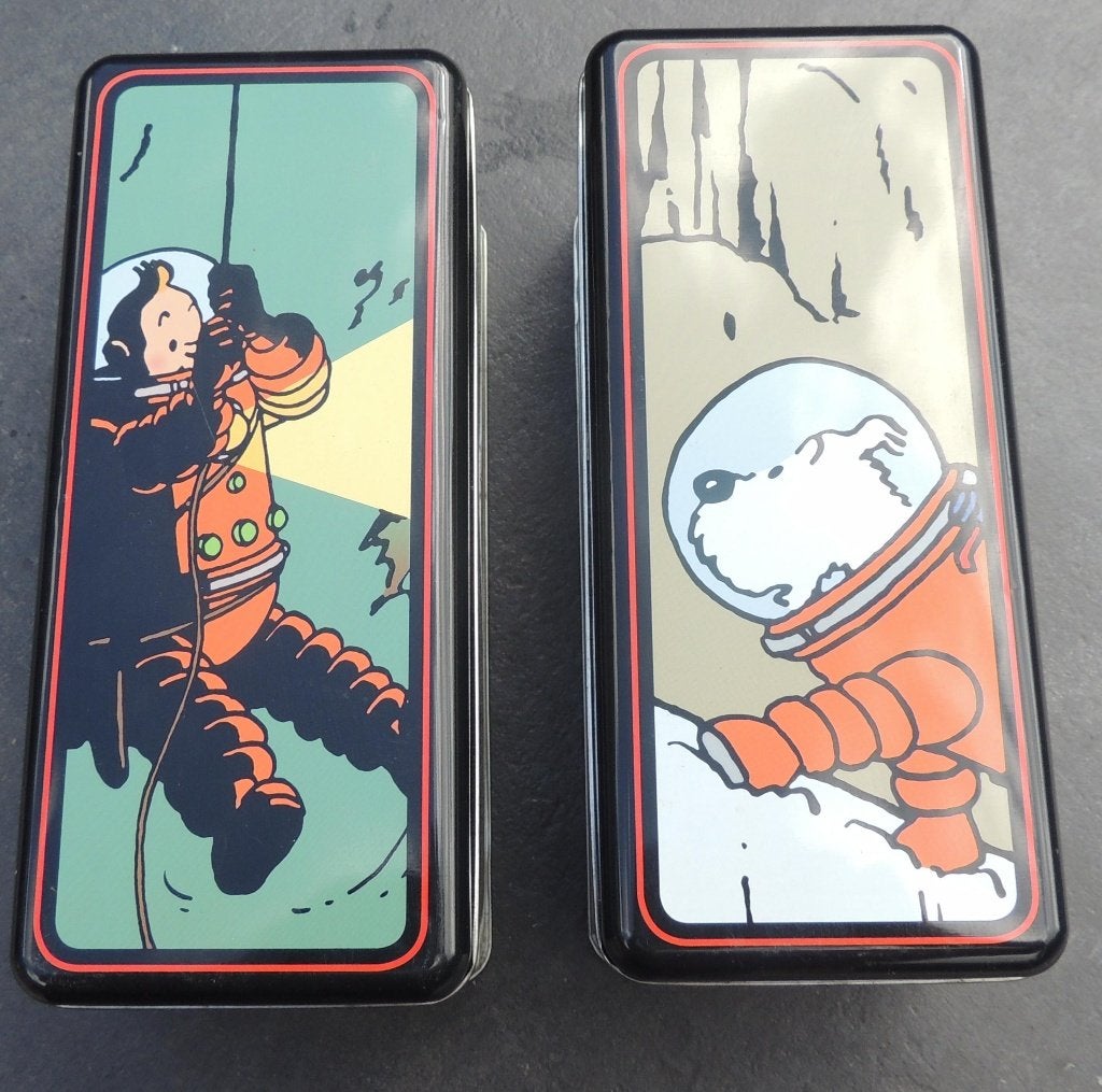 Boites TINTIN (dim 24x10x10) Parfait état., Collections, Envoi, Tintin, Comme neuf, Ustensile