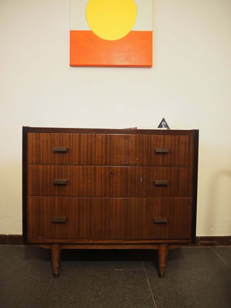 Mid-century ladekast, 1960s, Ophalen, 50 tot 100 cm, Zo goed als nieuw, 3 of 4 laden